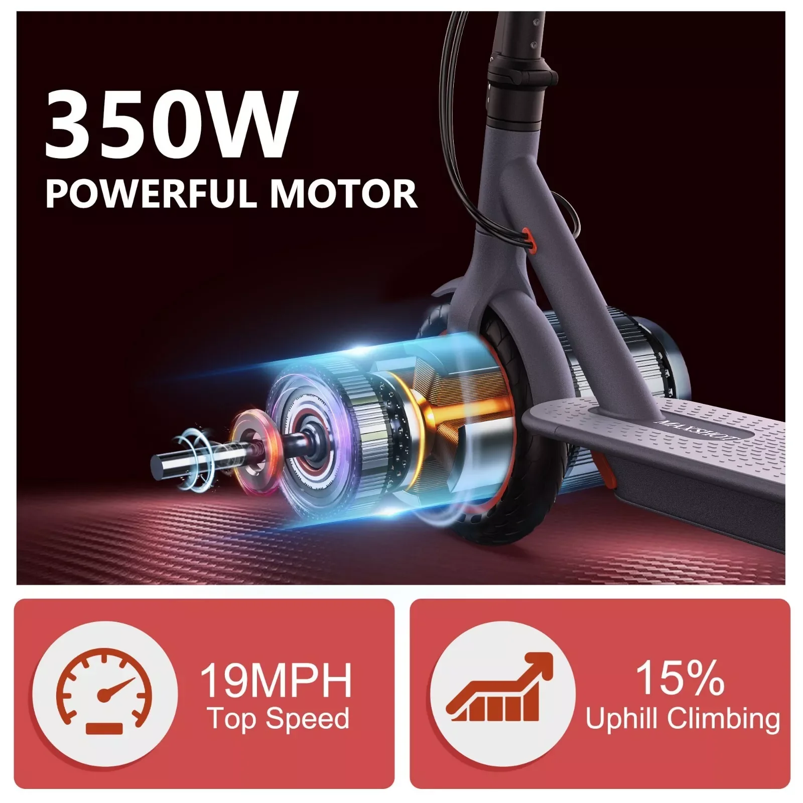 LADPED 350W Electric Scooter – 19mph Folding Smart APP 2