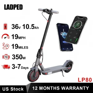 LADPED 350W Electric Scooter – 19mph Folding Smart APP 1